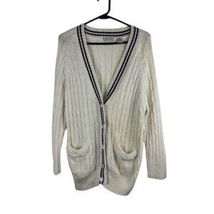 Vintage Fenn Wright & Manson M Workshop Nautical Button Up Knit Cardigan Sweater